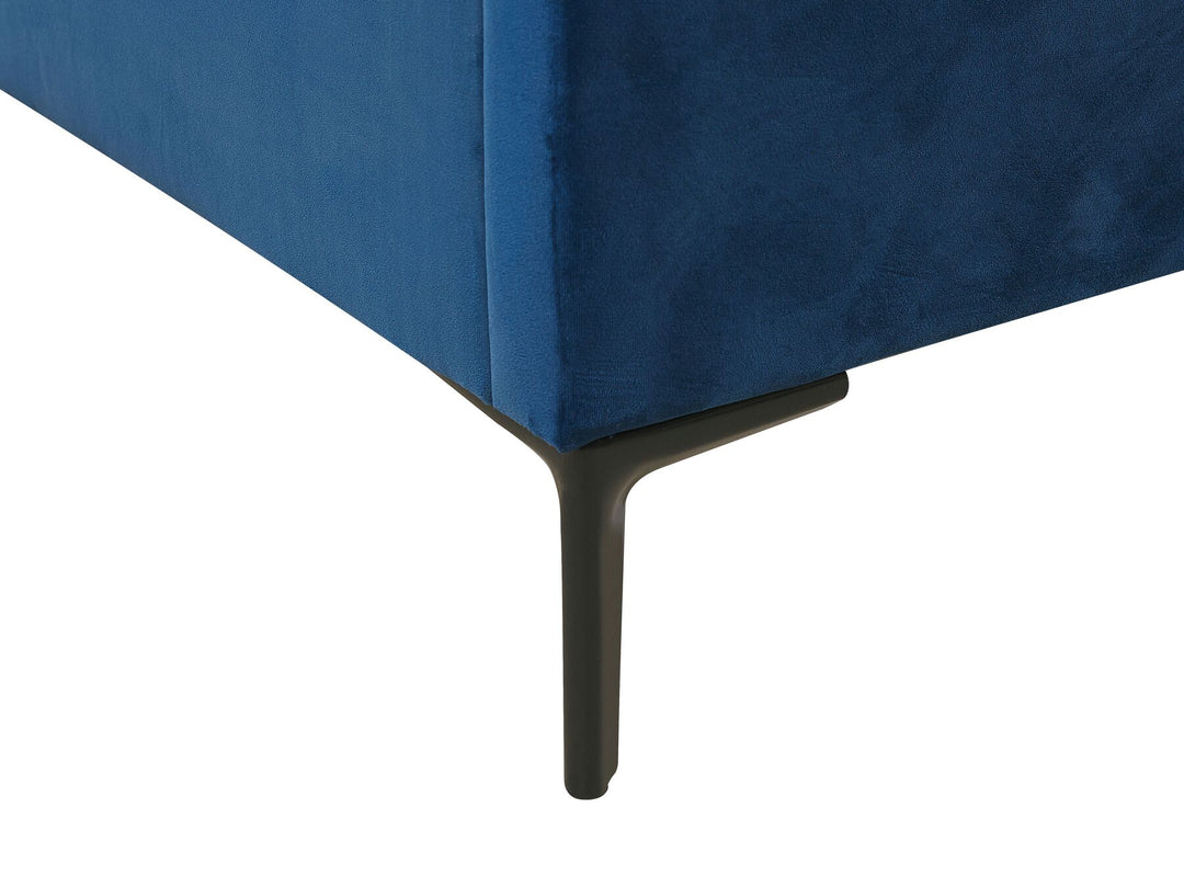 Sezanne Velvet EU Super King Size Ottoman Bed Blue