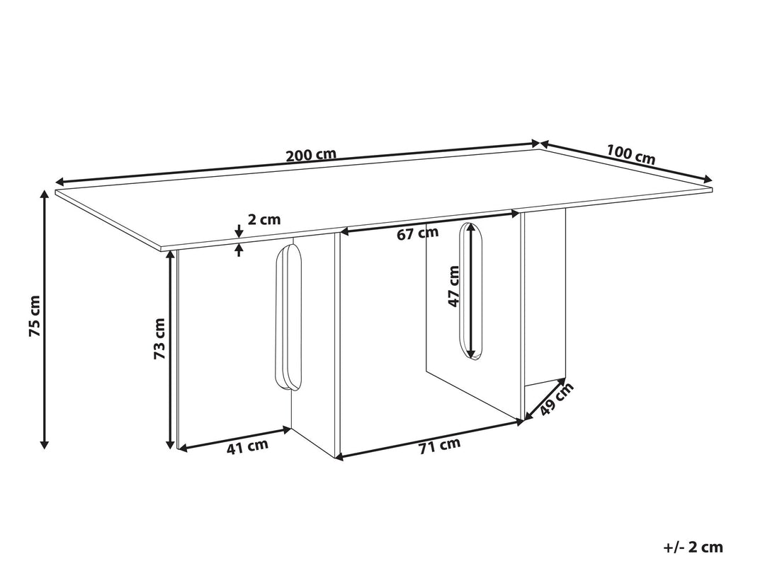 Dining Table 200 x 100 cm Light Wood Corail