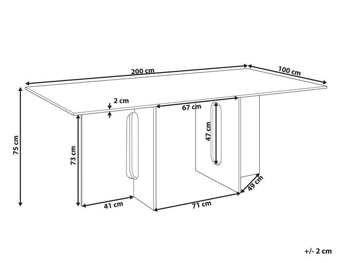 Dining Table 200 x 100 cm Light Wood Corail