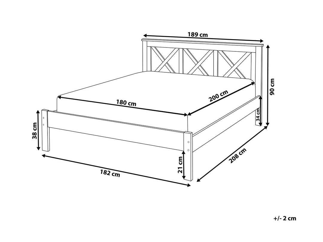 Tannay Wooden EU Super King Size Bed Light