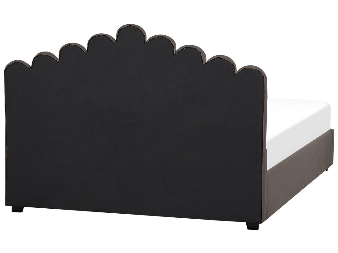 Vincennes Velvet EU Super King Size Ottoman Bed Taupe