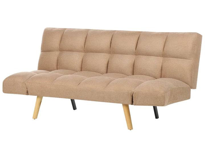 Sofa Bed 2 Seater Fabric Light Brown Cashten
