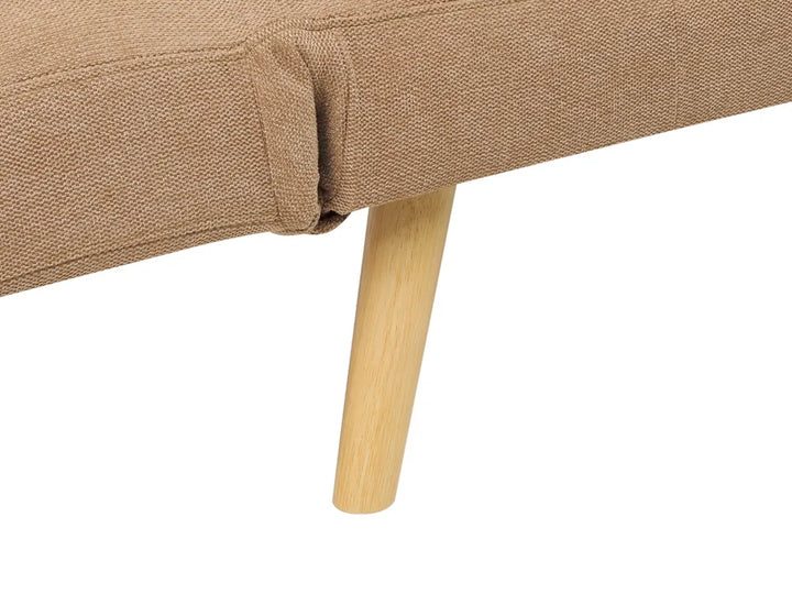 Sofa Bed 2 Seater Fabric Light Brown Cashten