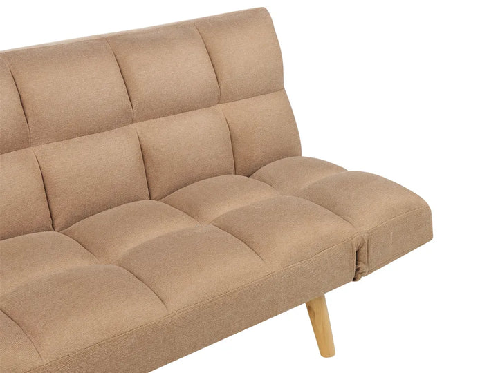 Sofa Bed 2 Seater Fabric Light Brown Cashten