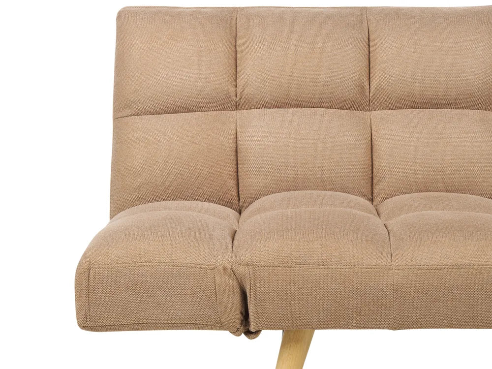 Sofa Bed 2 Seater Fabric Light Brown Cashten