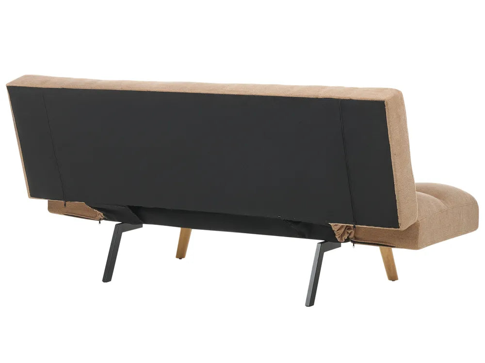 Sofa Bed 2 Seater Fabric Light Brown Cashten