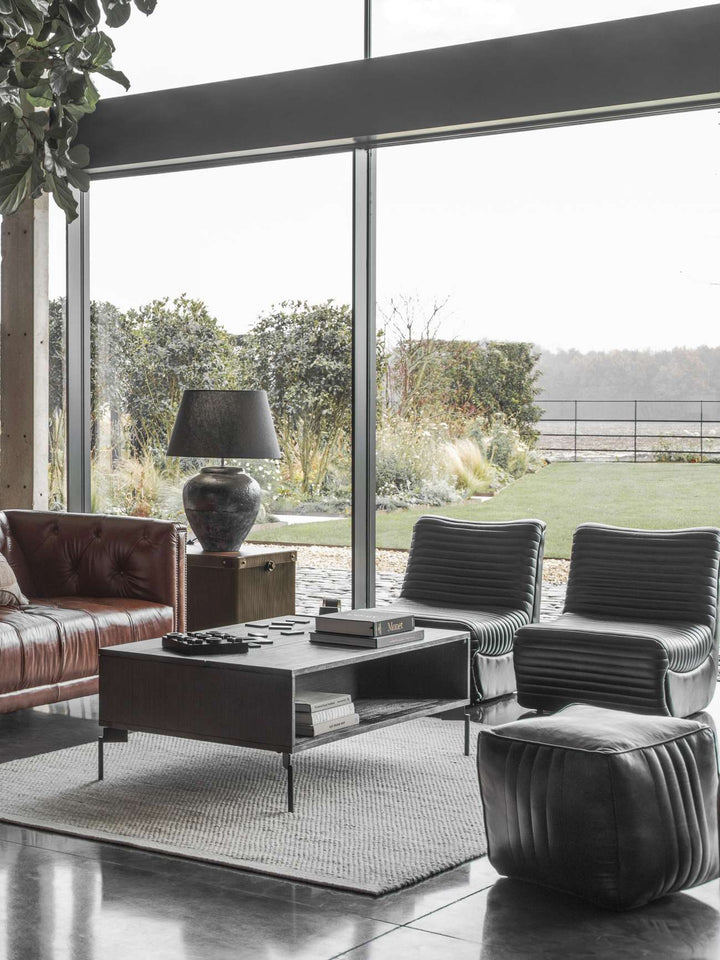 Libra Trinity Charcoal Leather Occasional Chair