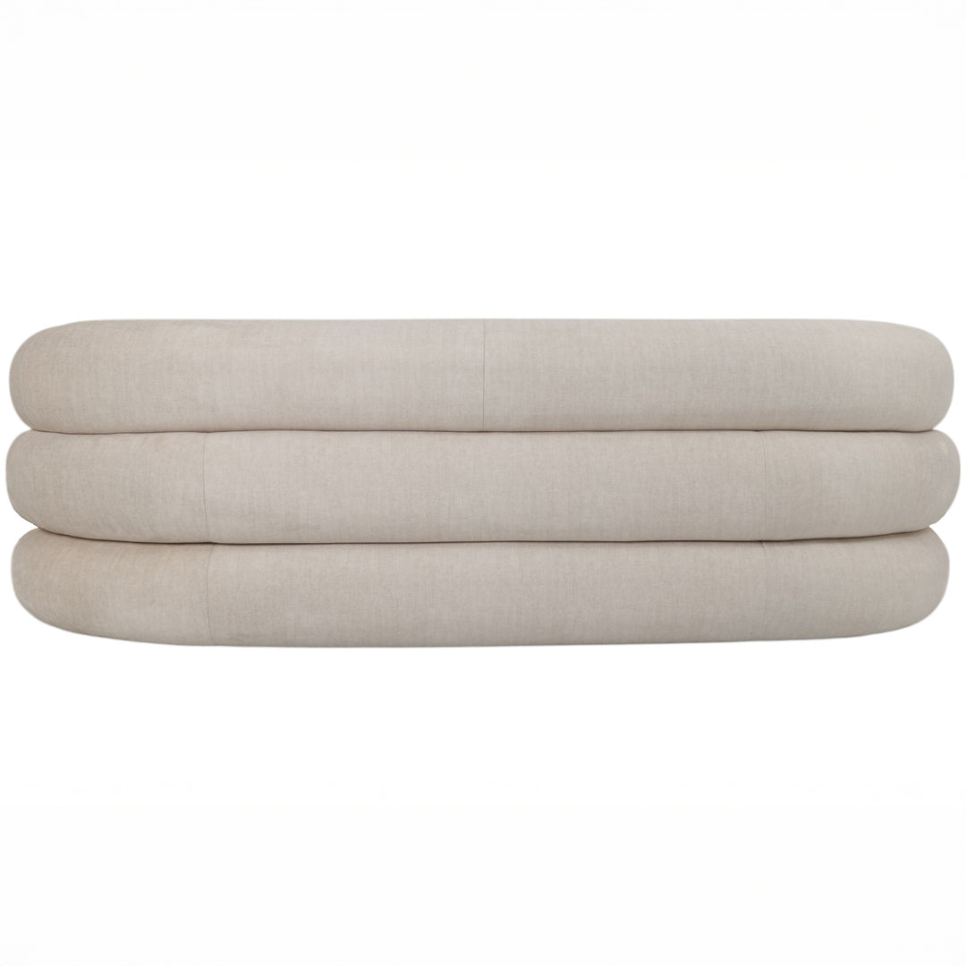 Libra Casa Cream Velvet Fabric Curved 2 Seater Sofa