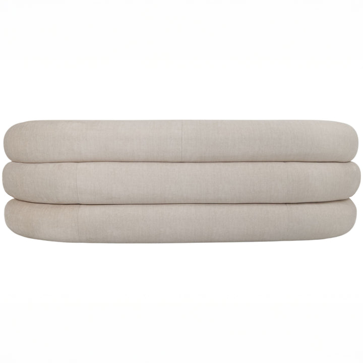 Libra Casa Cream Velvet Fabric Curved 2 Seater Sofa