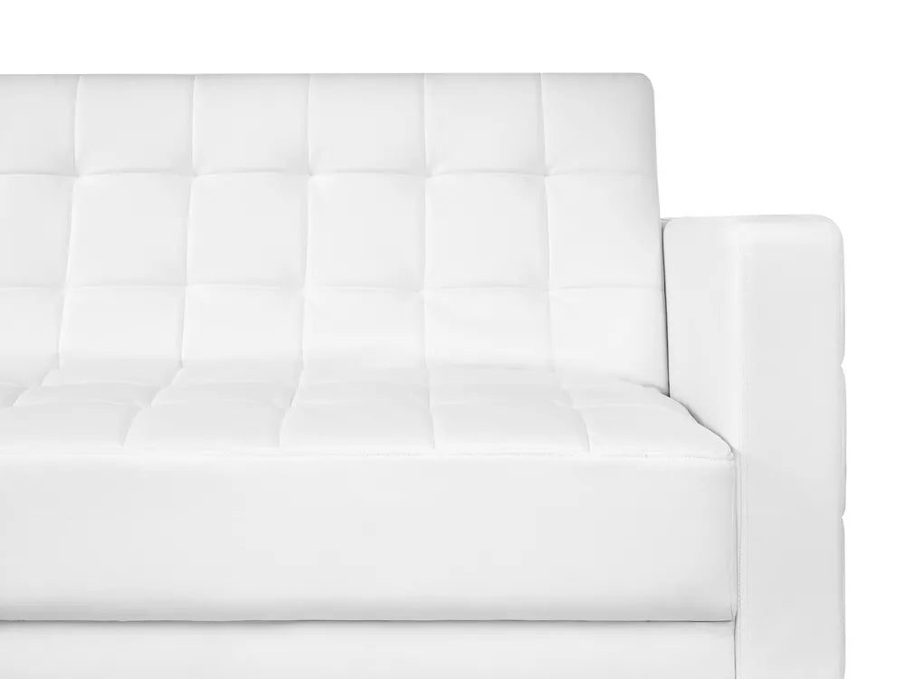 Sofa Bed 3 Seater Faux Leather White Denby