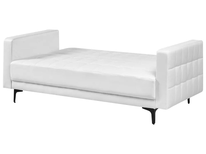 Sofa Bed 3 Seater Faux Leather White Denby