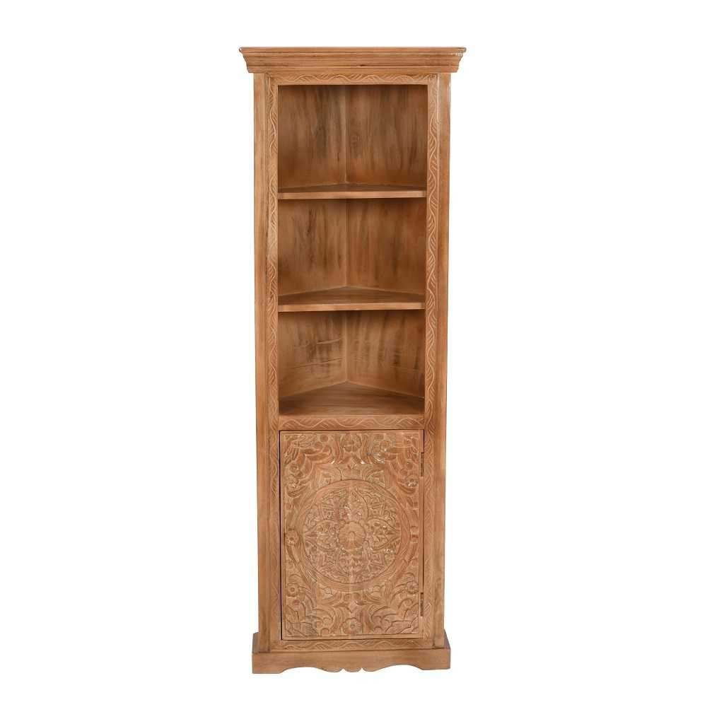 Artwork Mango Wood Corner Bookcase