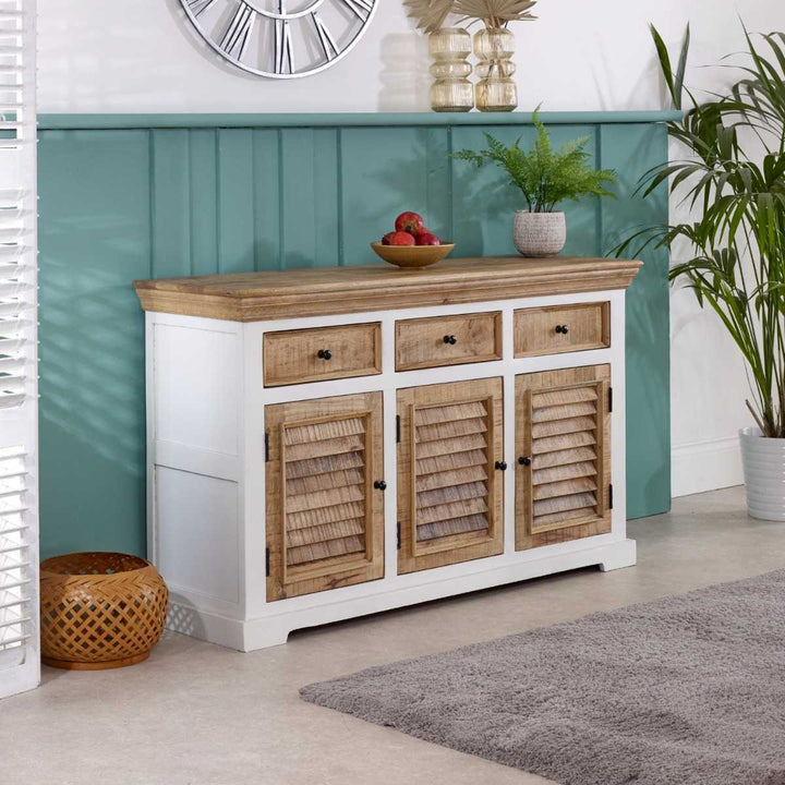 Alfie Wood Sideboard - 3 Drawers & 3 Doors