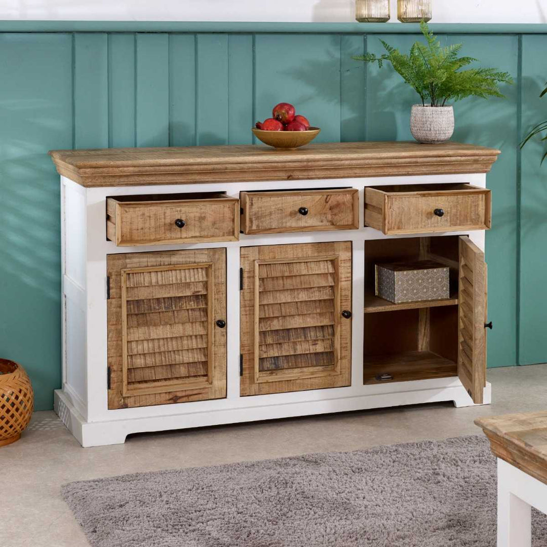 Alfie Wood Sideboard - 3 Drawers & 3 Doors