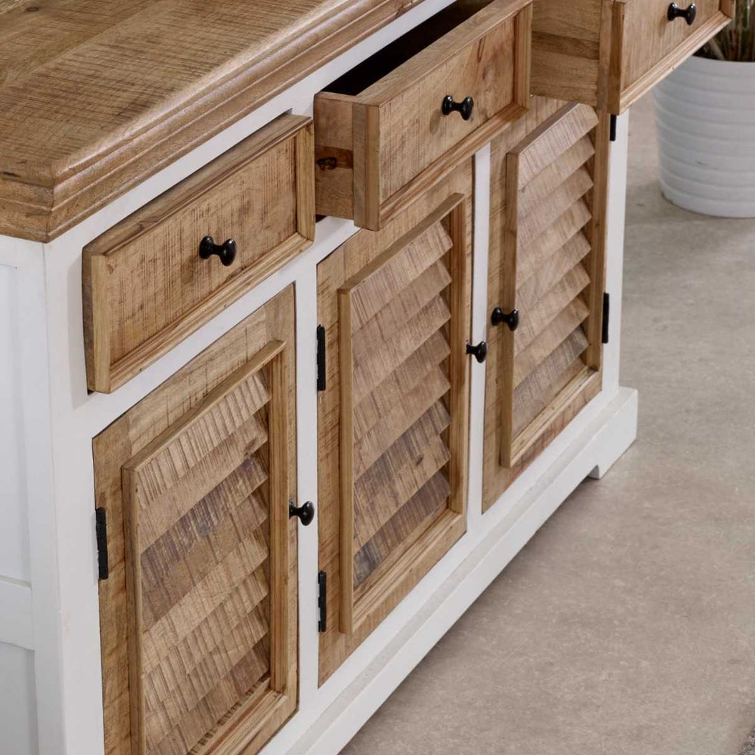 Alfie Wood Sideboard - 3 Drawers & 3 Doors