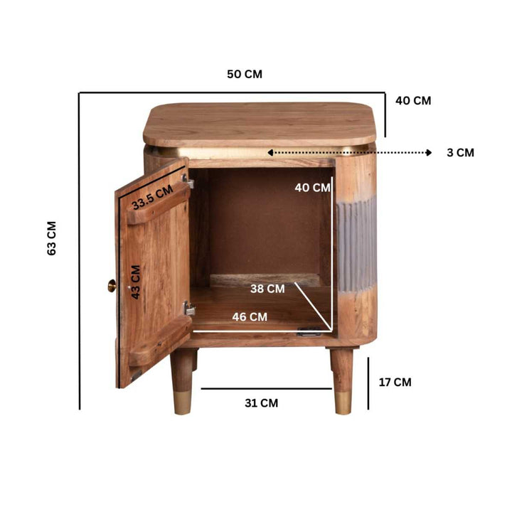 Wilton Acacia Wood Bedside Table