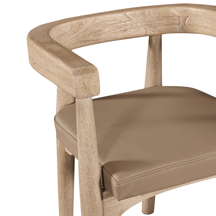 Libra Arena Natural Acacia Wood Curved Dining Chair
