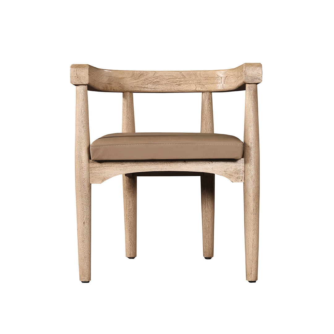 Libra Arena Natural Acacia Wood Curved Dining Chair