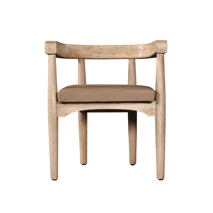 Libra Arena Natural Acacia Wood Curved Dining Chair