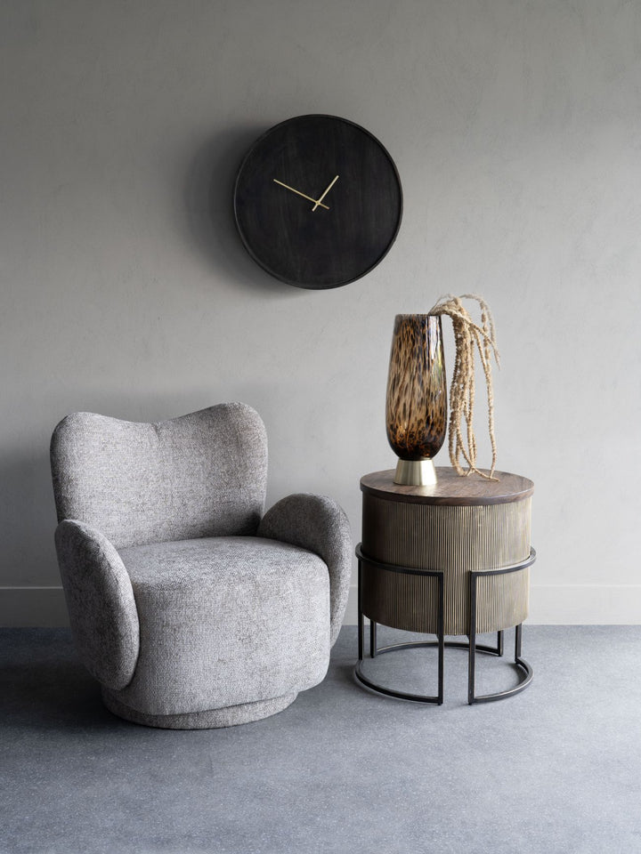 Libra Bingham Taupe Fabric Swivel Armchair