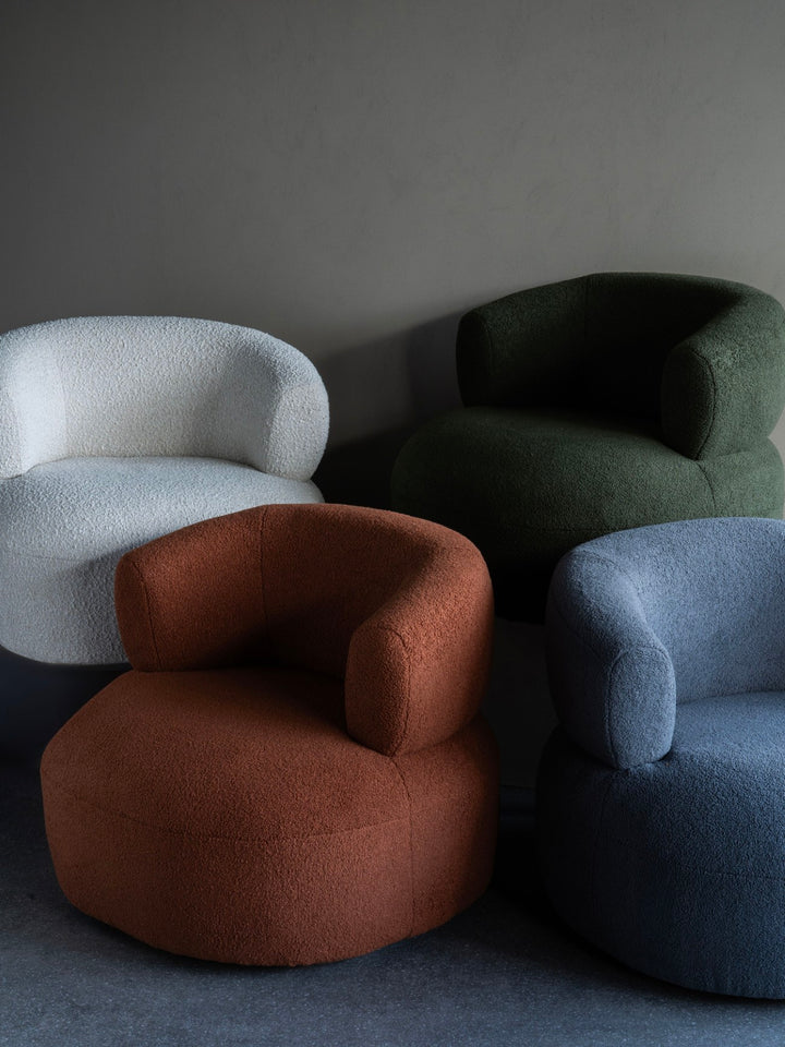 Libra Luna Grey Boucle Fabric Occasional Chair