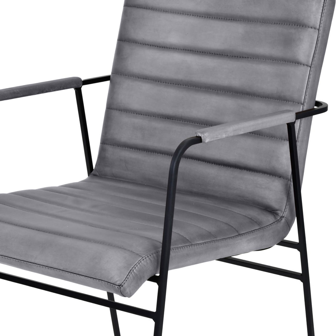 Libra Belton Grey Leather Dining Armchair