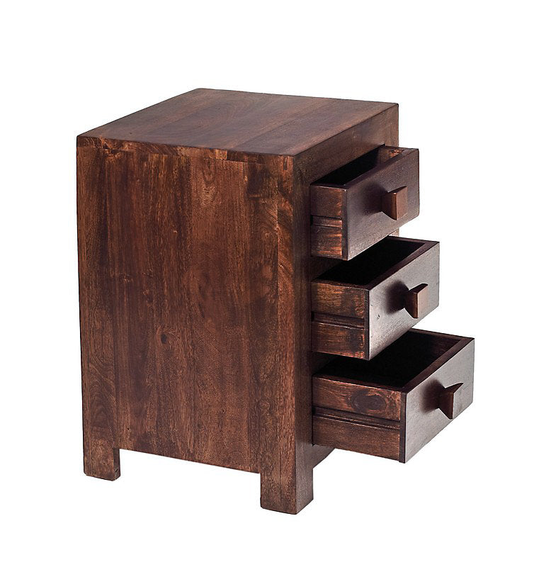 Toko Dark Mango 3 Drawer Bedside