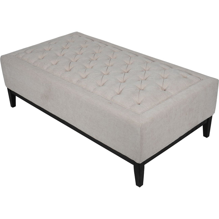 Libra Theodore Ivory Fabric Buttoned Ottoman Coffee Table