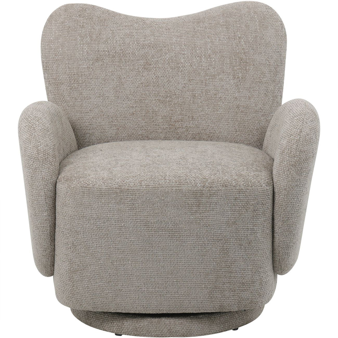 Libra Bingham Taupe Fabric Swivel Armchair