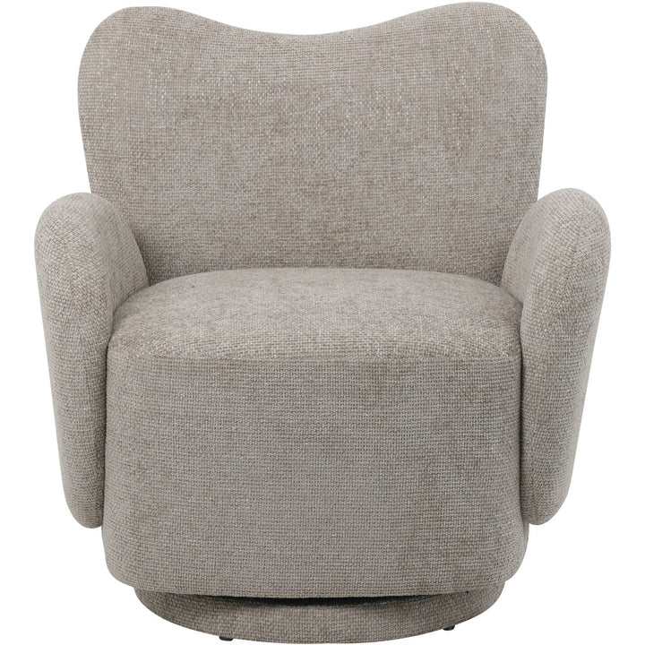 Libra Bingham Taupe Fabric Swivel Armchair