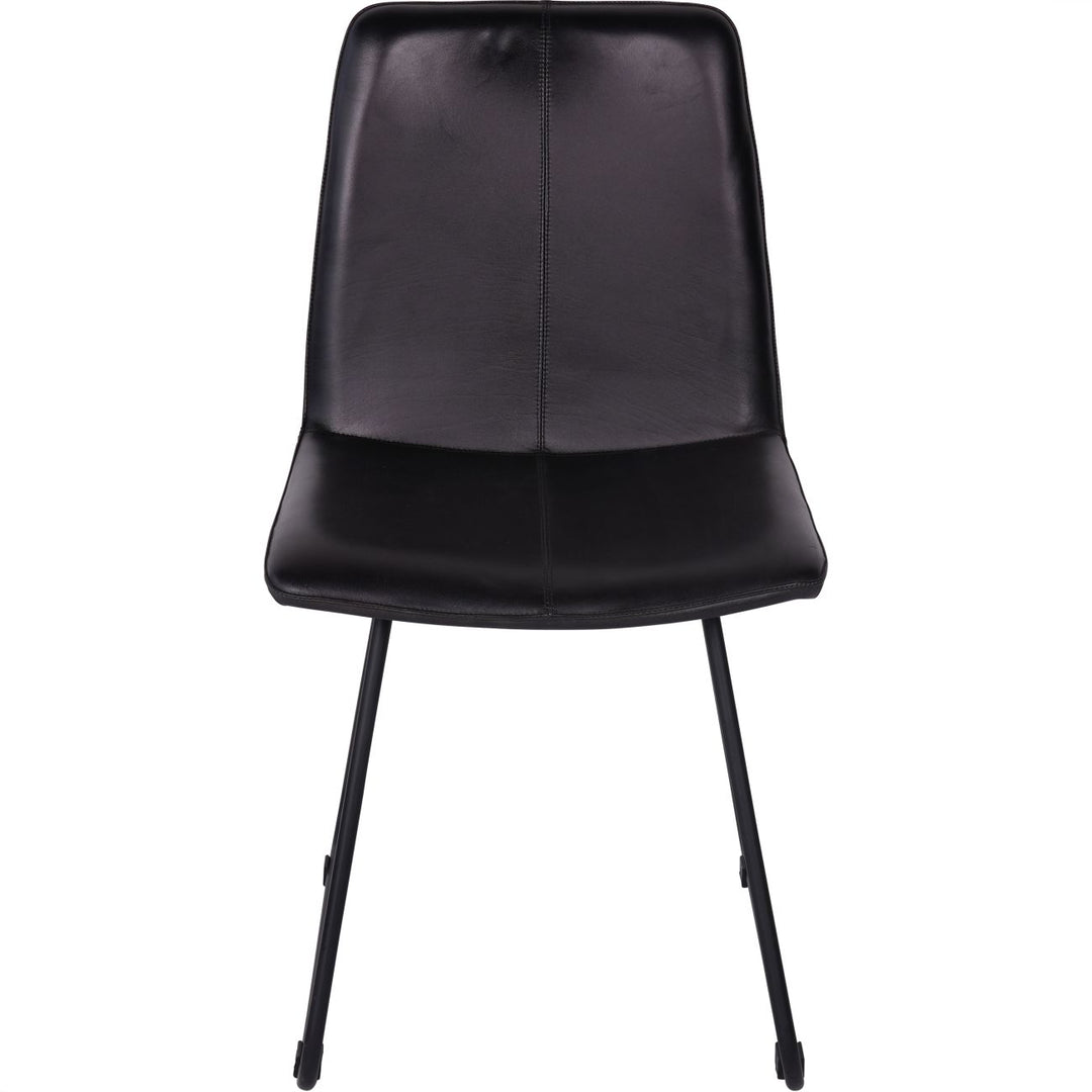 Libra Pair of Robinson Charcoal Leather Dining Chair