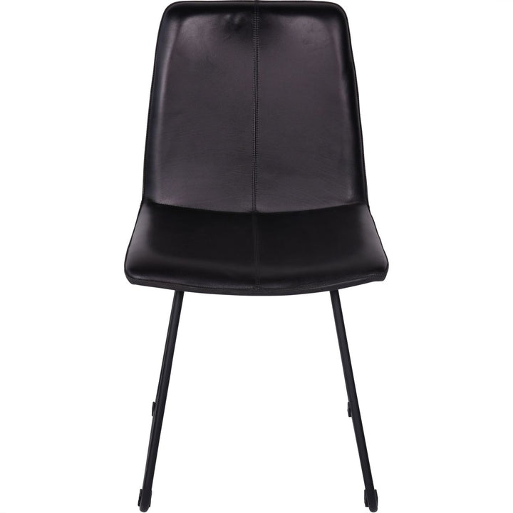 Libra Pair of Robinson Charcoal Leather Dining Chair