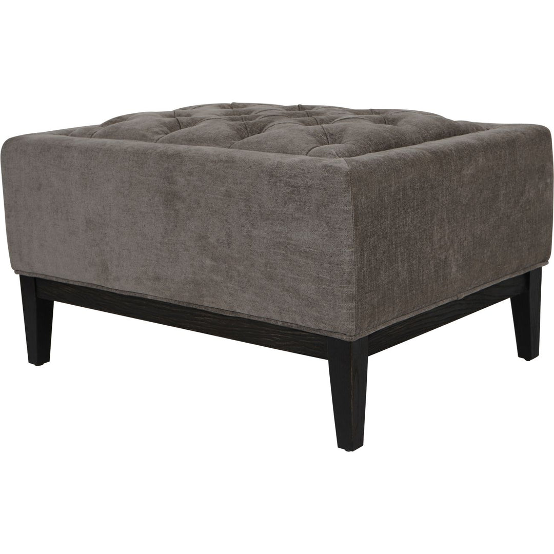Libra Theodore Warm Grey Fabric Buttoned Footstool