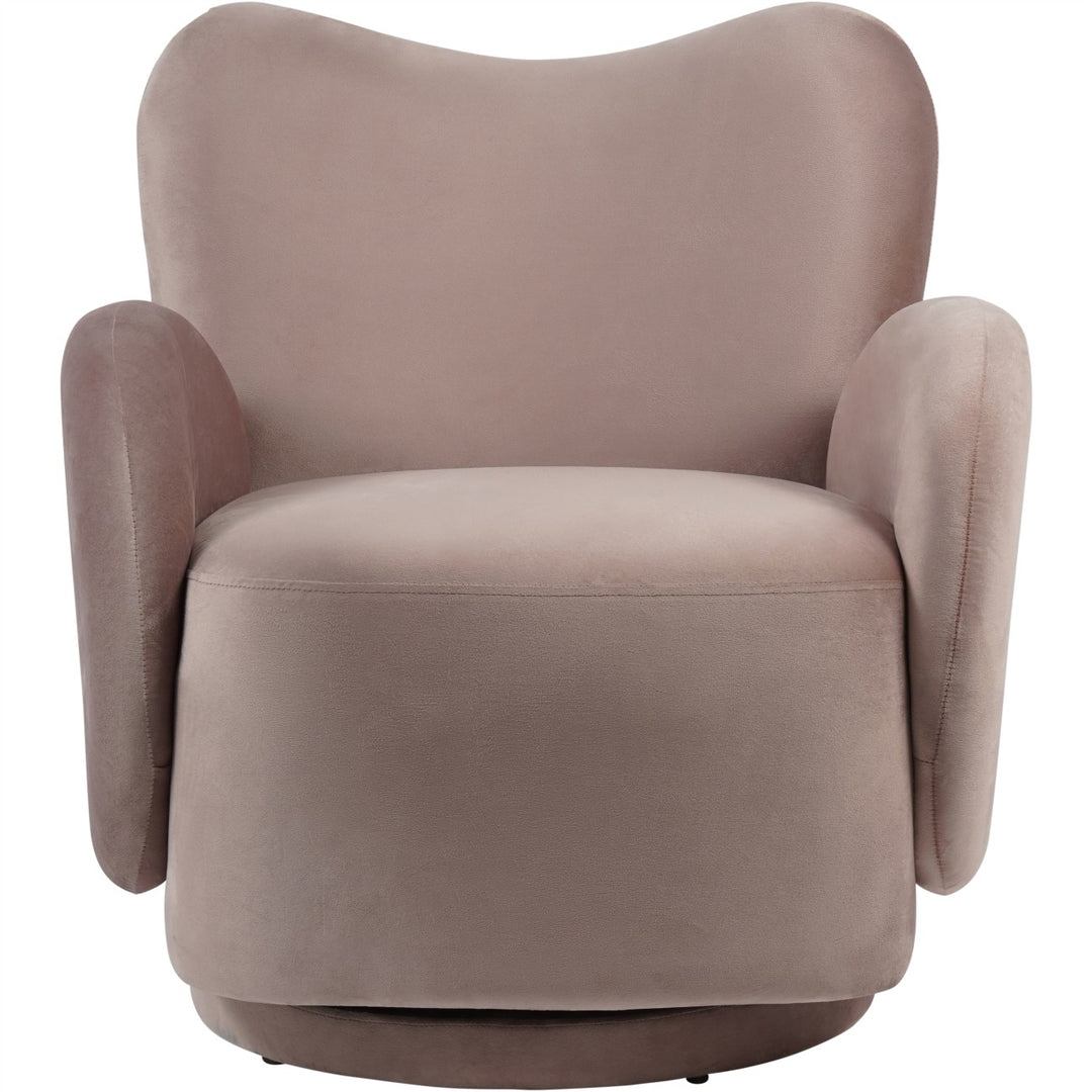 Libra Bingham Soft Dusky Pink Velvet Fabric Swivel Chair