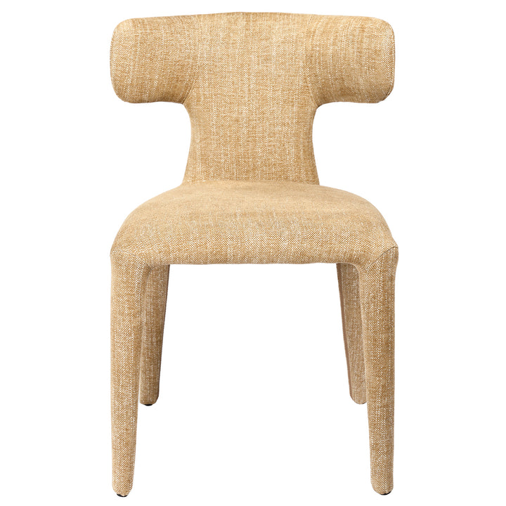 Beige textured chair on a white background