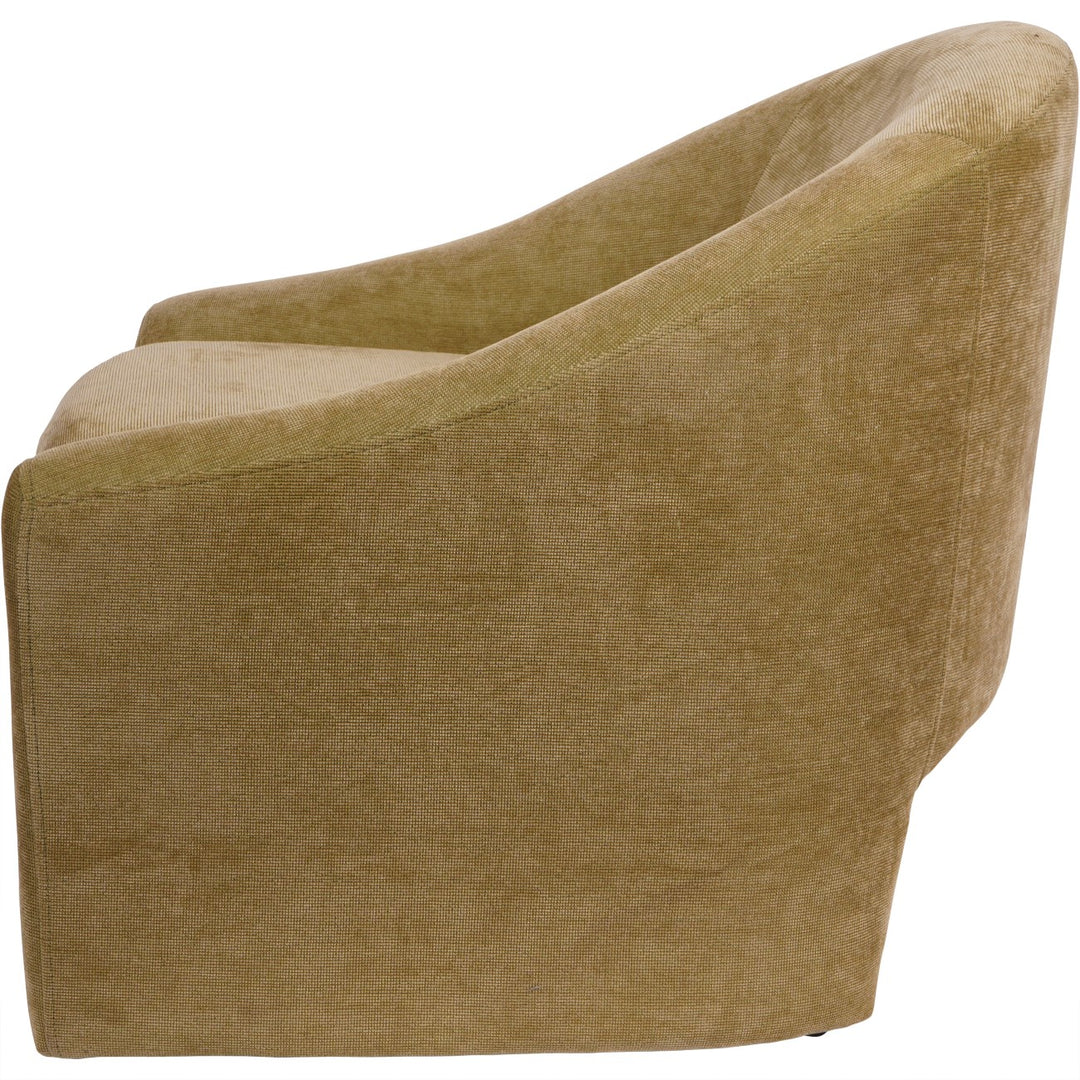 Libra Rowley Olive Chenille Fabric Accent Chair