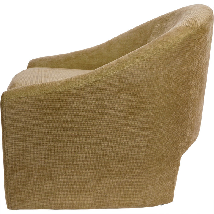 Libra Rowley Olive Chenille Fabric Accent Chair