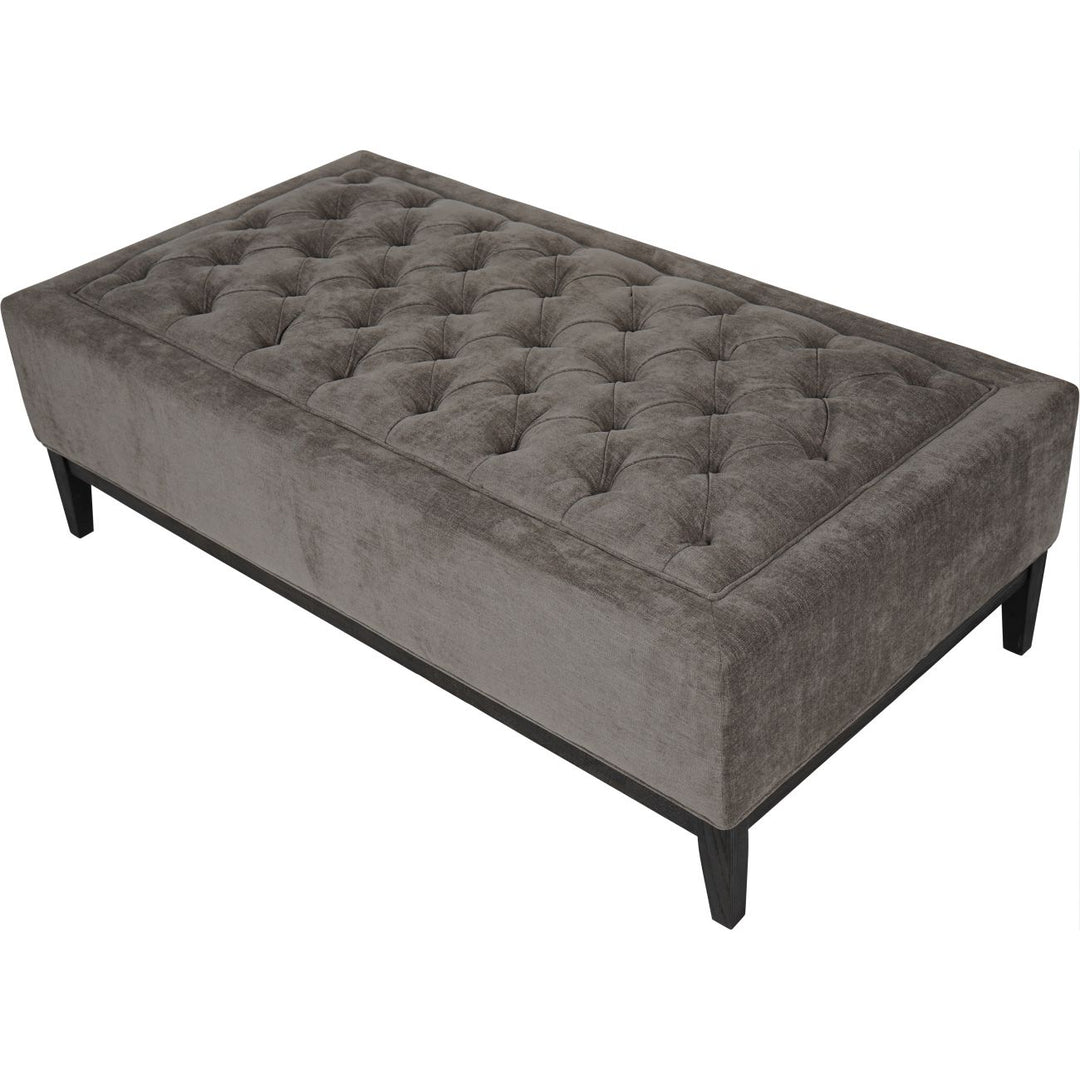 Libra Theodore Warm Grey Fabric Buttoned Ottoman Coffee Table