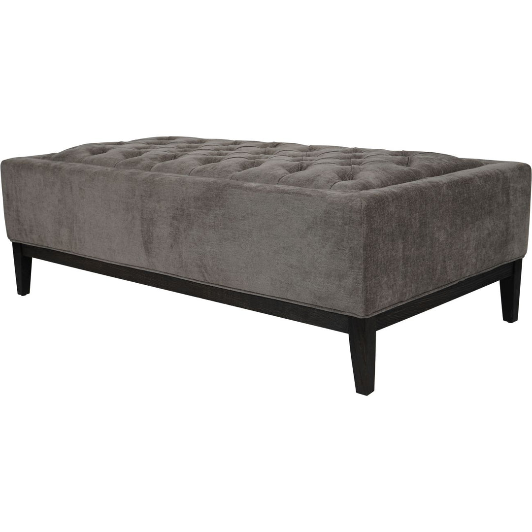 Libra Theodore Warm Grey Fabric Buttoned Ottoman Coffee Table