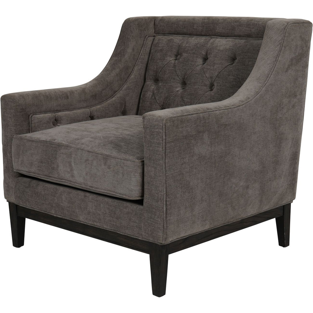 Libra Theodore Warm Grey Fabric Buttoned Armchair