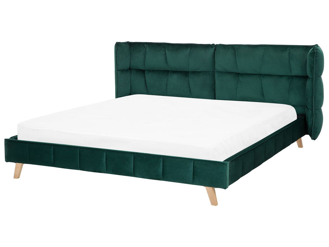 Velvet EU Super King Bed Emerald Green Senlis