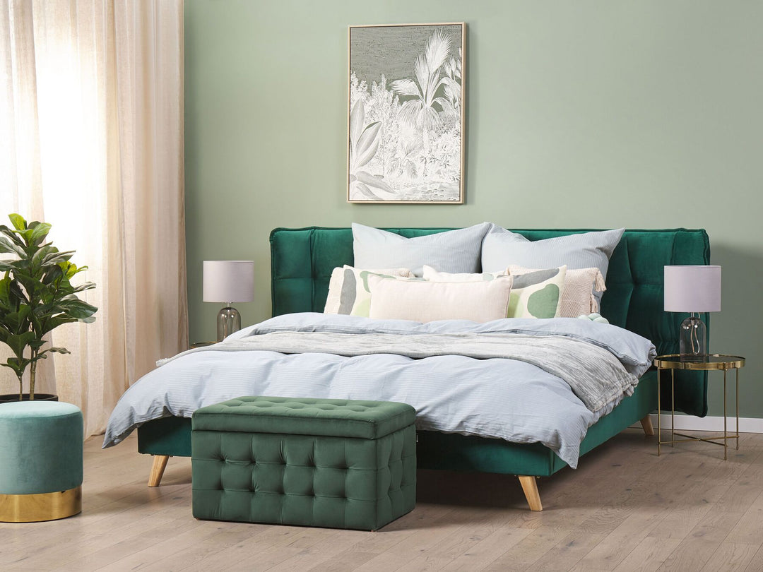 Velvet EU Super King Bed Emerald Green Senlis