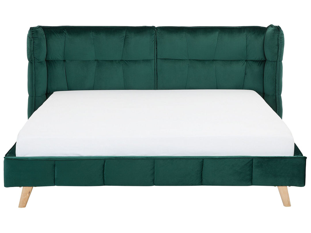 Velvet EU Super King Bed Emerald Green Senlis