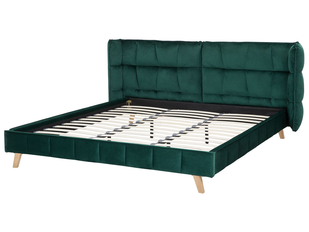 Velvet EU Super King Bed Emerald Green Senlis