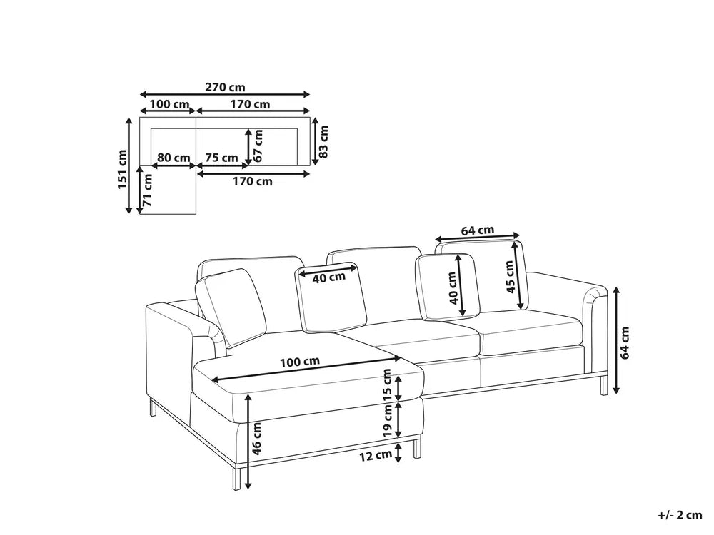 Corner Sofa 4 Seater Boucle White Right Hand Thremo