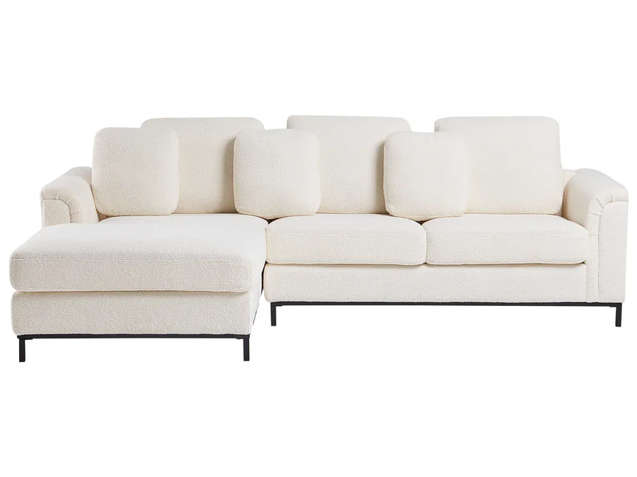 White sectional sofa on a white background
