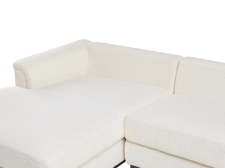Corner Sofa 4 Seater Boucle White Right Hand Thremo