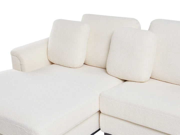 Corner Sofa 4 Seater Boucle White Right Hand Thremo