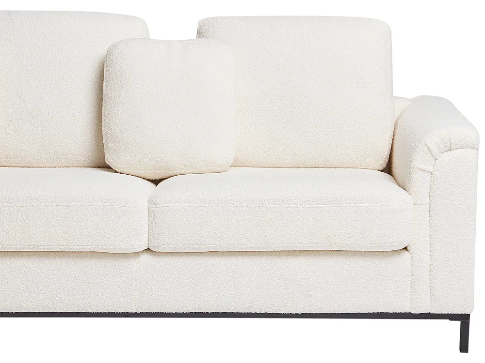 Corner Sofa 4 Seater Boucle White Right Hand Thremo