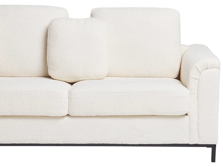 Corner Sofa 4 Seater Boucle White Right Hand Thremo